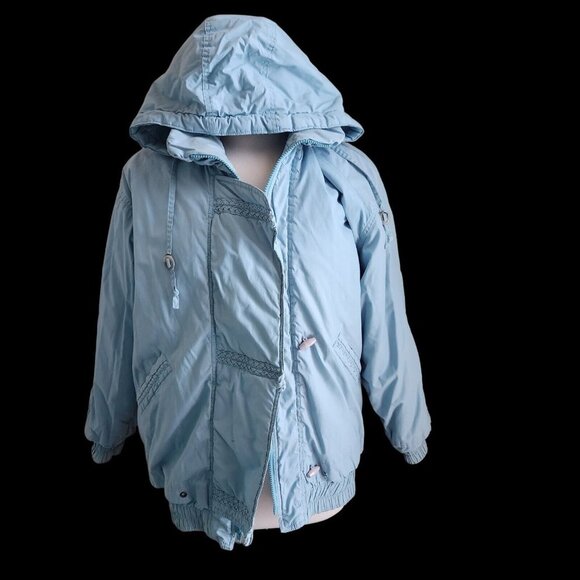 Vintage 80s Kent Street Womens Jacket Size Small Ski Pastel Blue Retro Full Zip - Picture 1 of 15